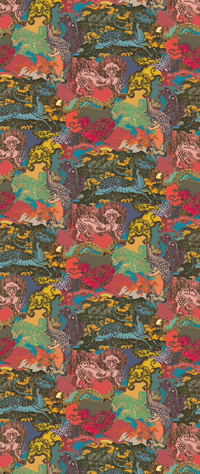 DRAGON-KIM301-KHROMA-KIMONO-WALLPAPER DRAGON KIM301 KHROMA KIMONO WALLPAPER