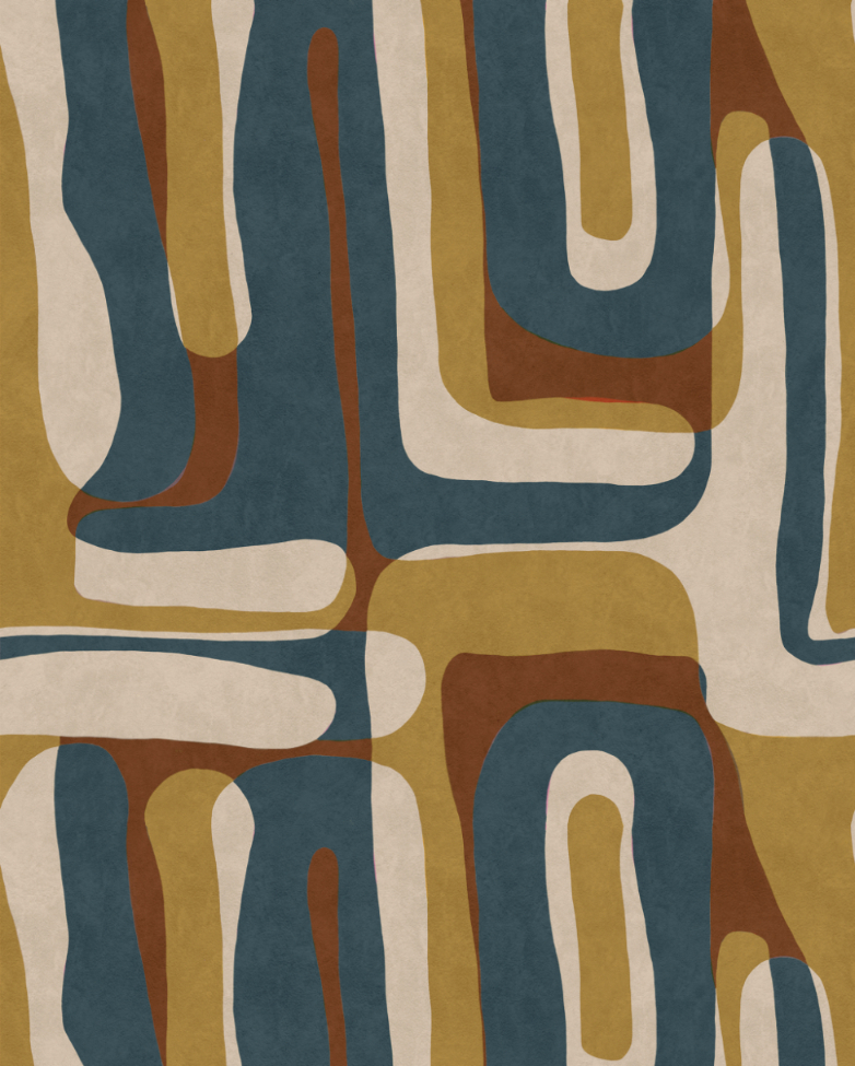 Blue, Brown, Beige