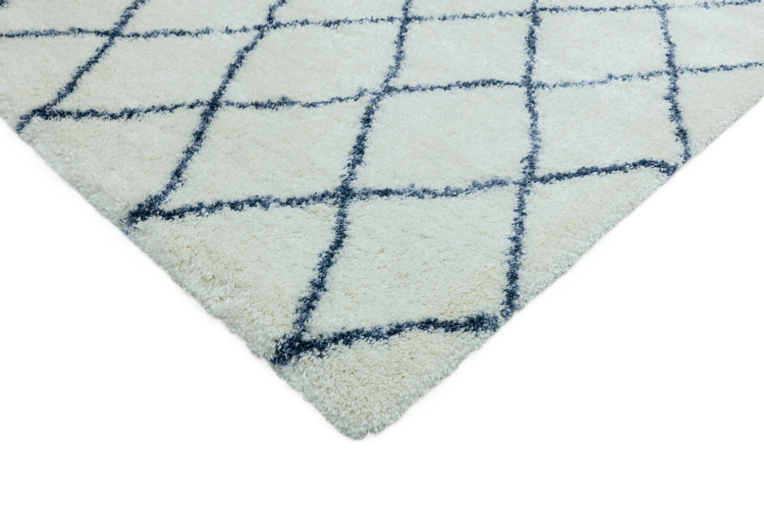 ALTO BLUE CREAM MOROCCAN SHAGGY RUG AL03 ASL240 X340 AB CMSRAL03 ESSENTIALS ASIATICLONDON RUGS