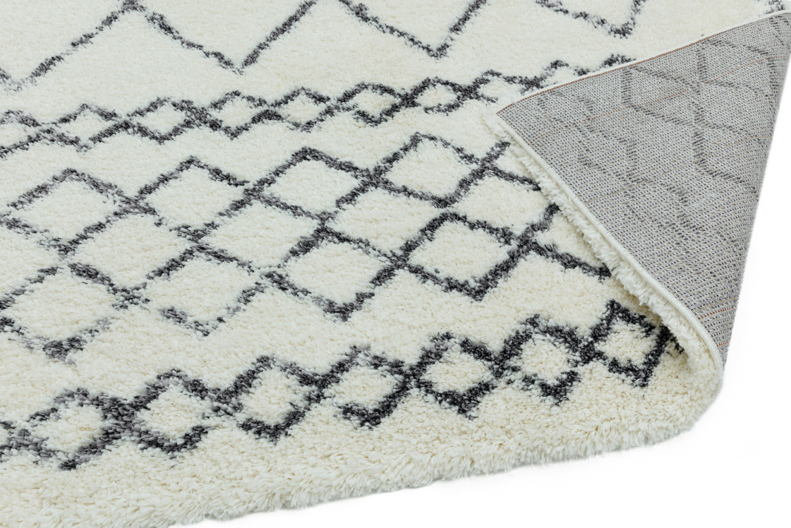 ALTO CREAM GREY MOROCCAN SHAGGY RUG AL02 ASL200 X290 AC GMSRAL02 ESSENTIALS ASIATICLONDON RUGS
