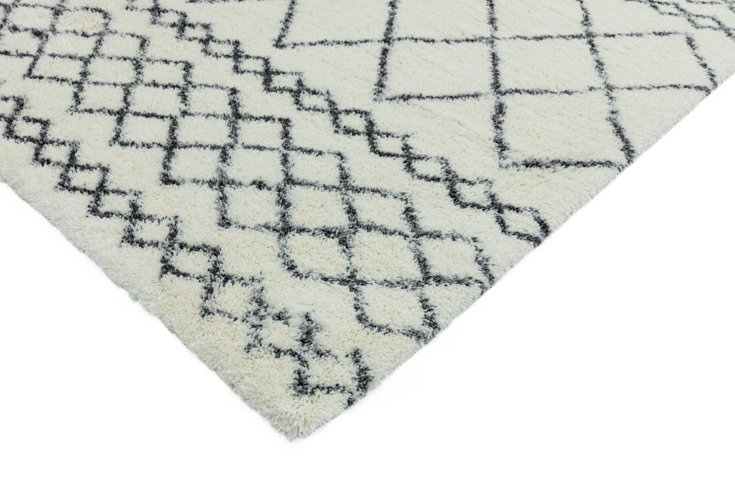 ALTO CREAM GREY MOROCCAN SHAGGY RUG AL02 ASL240 X340 AC GMSRAL02 ESSENTIALS ASIATICLONDON RUGS