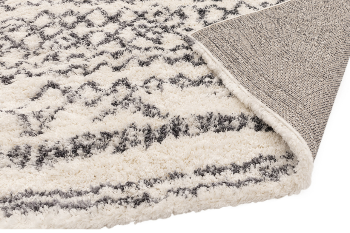 ALTO CREAM GREY MOROCCAN SHAGGY RUG AL04 ASL200 X290 AC GMSRAL04 ESSENTIALS ASIATICLONDON RUGS