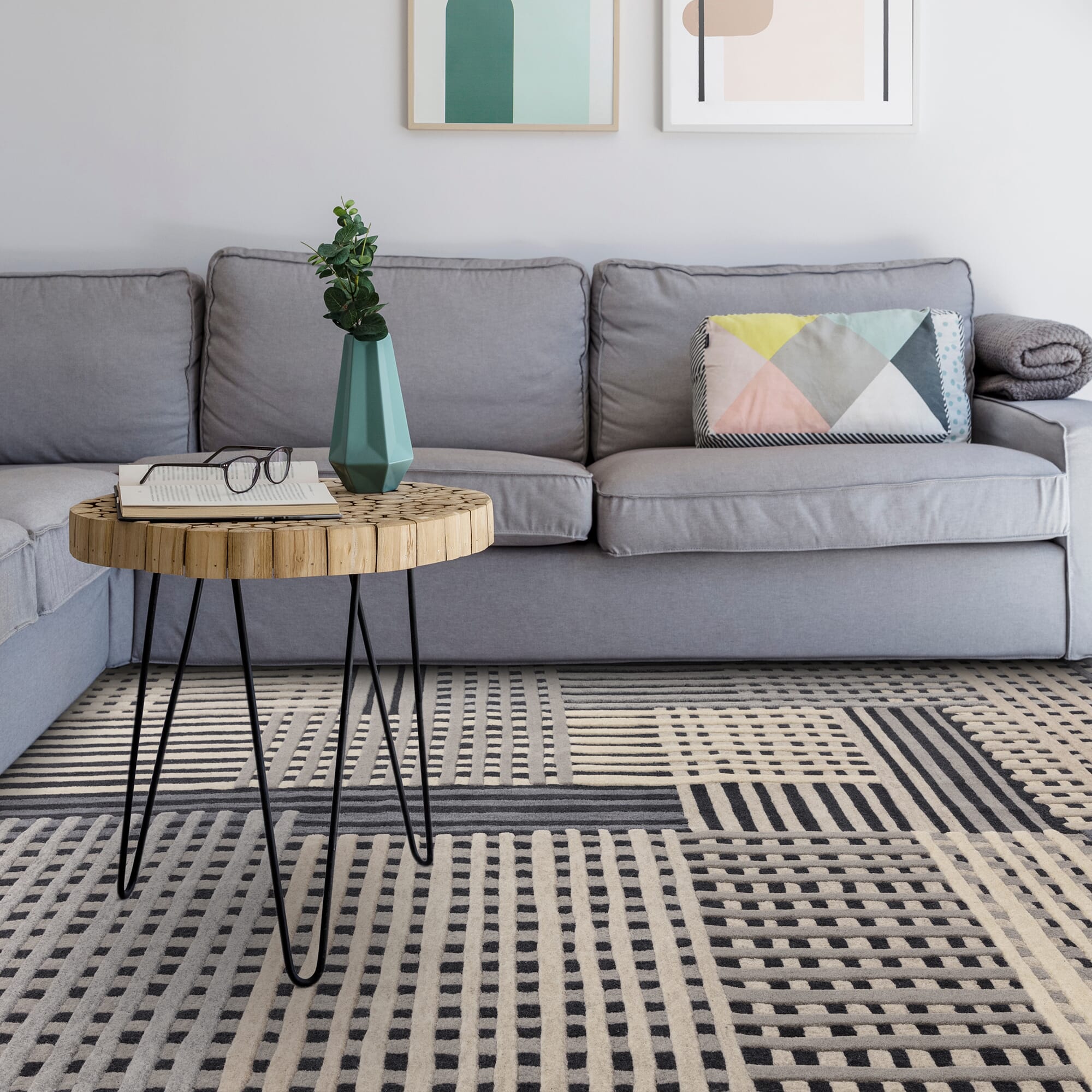 aspect grey multi rug ls