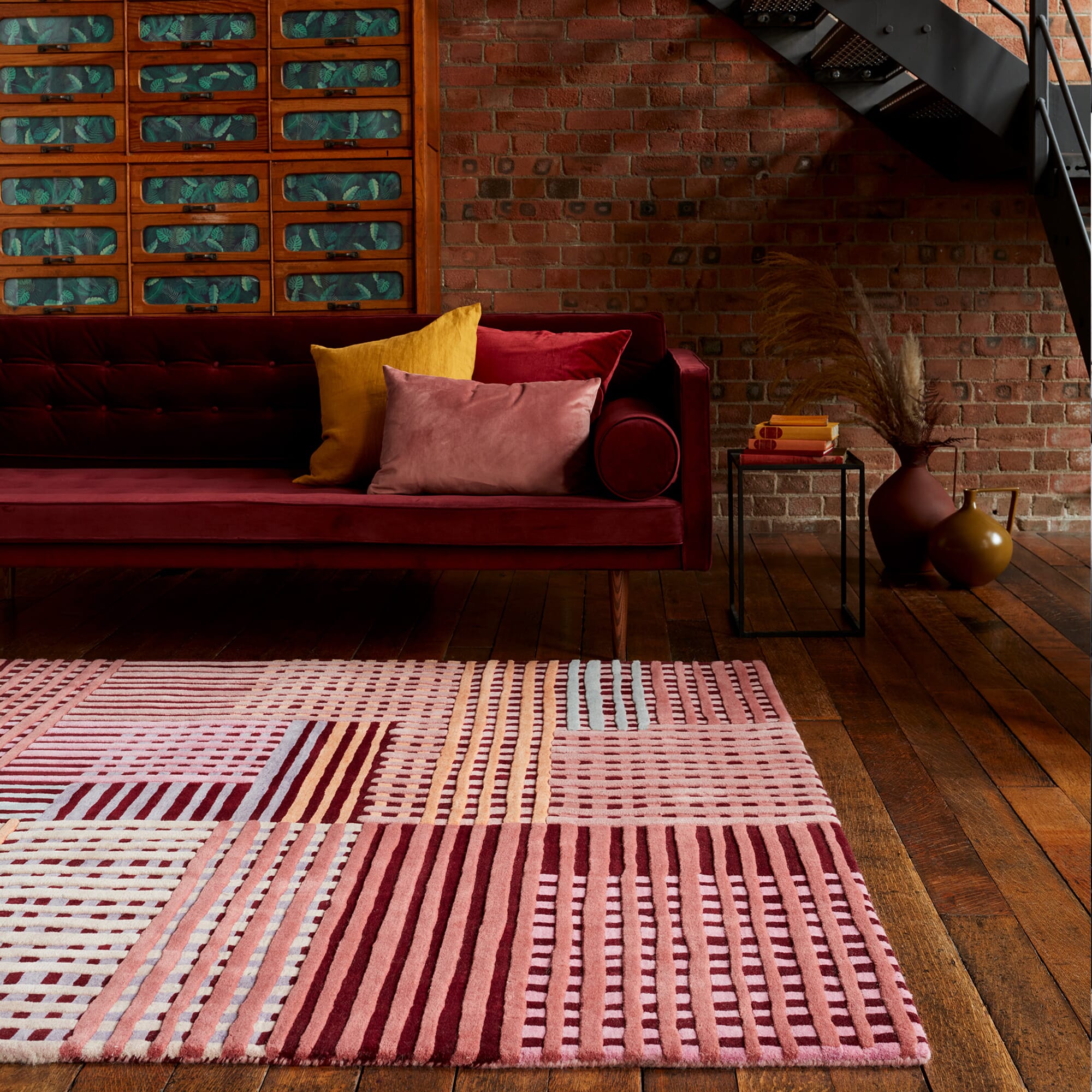 aspect red multi rug ls sq