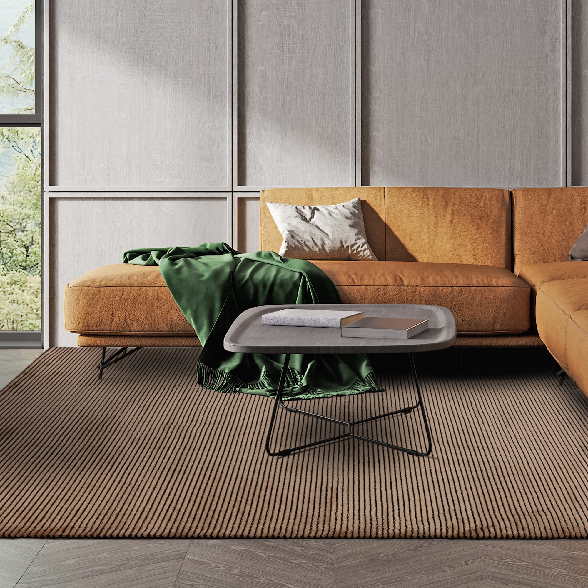 kuza_plain_stripe_terracotta_ls kuza plain stripe terracotta ls